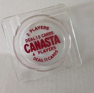 Canasta Glass Ashtray.